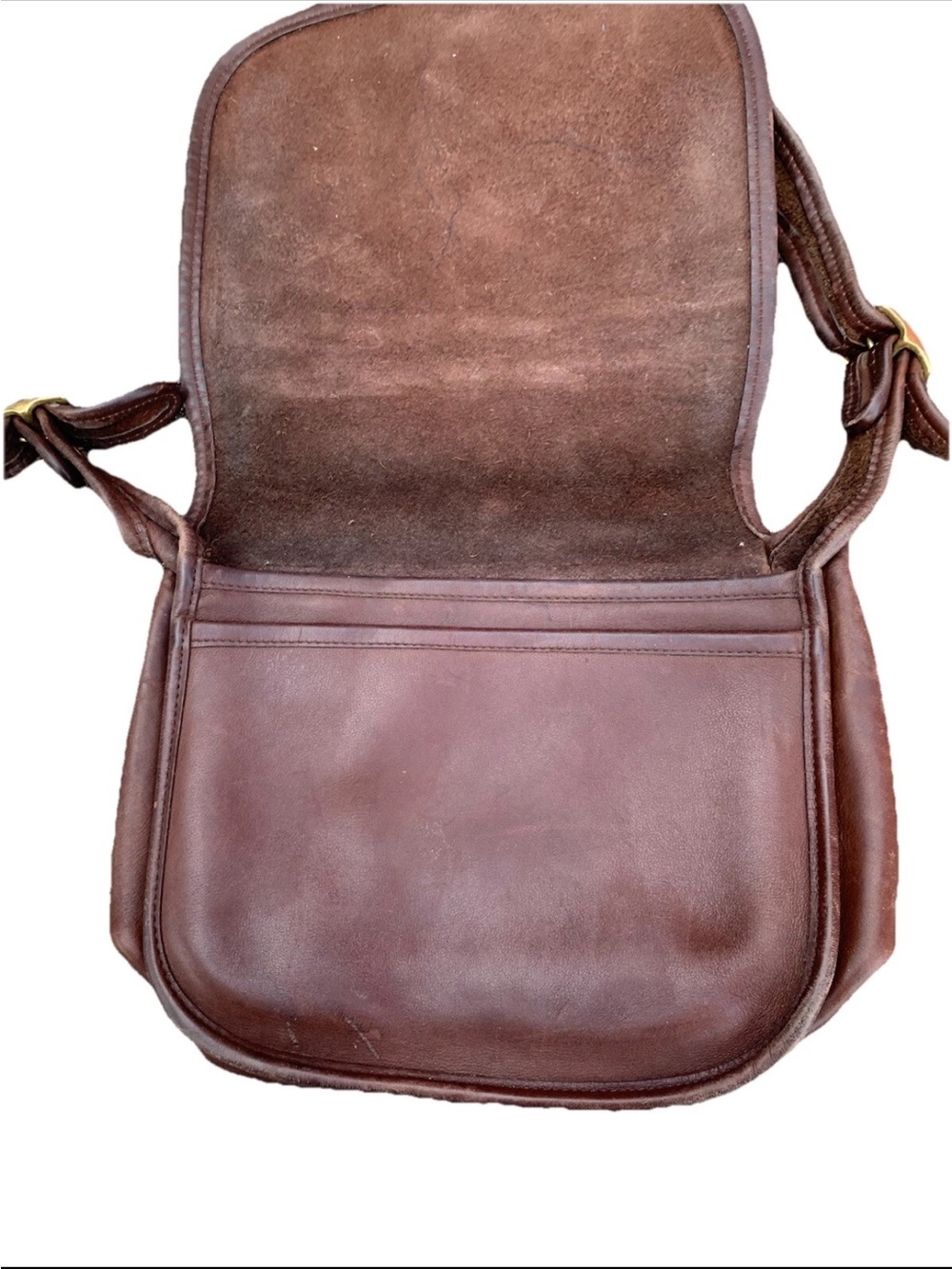 Used Coach Vintage Leather Shoulder Bag  '80s Dark Brown